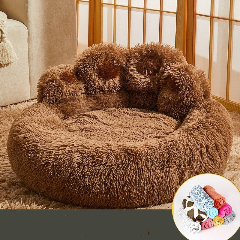 Fleece-lined Dog Bed for Medium to Large Breeds