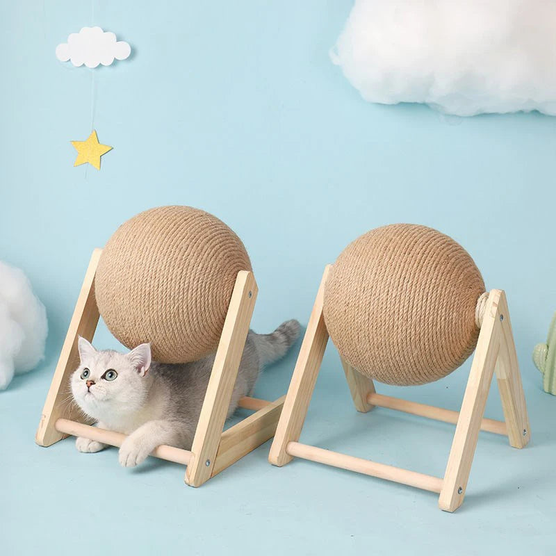 Cat Scratching Ball Toy Kitten Sisal Rope Ball Board Grinding Paws