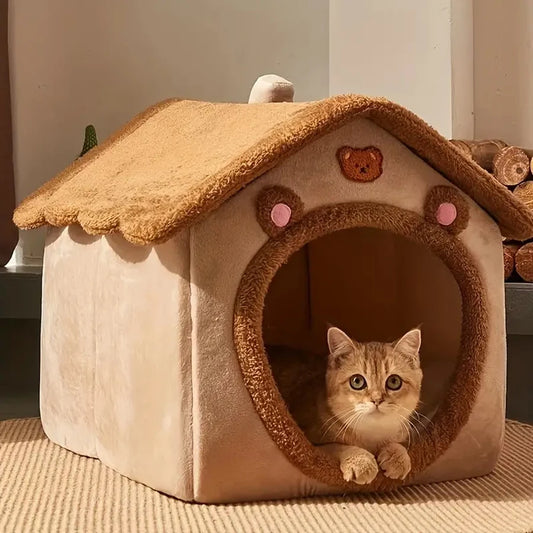 Foldable Washable Cat House for