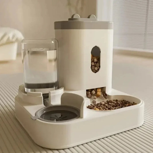 Automatic Feeder Dog Cat Food Bowl With Water Fountain Large