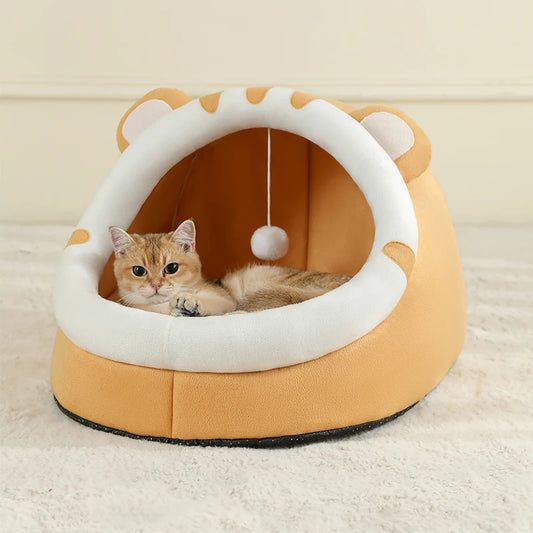 Warm and cozy cat bed for hiding