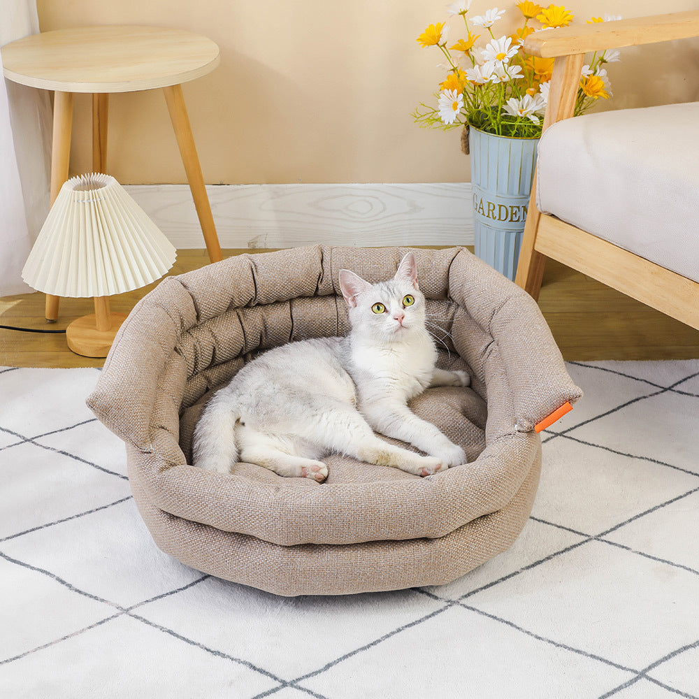 Machine Washable Dog House with Coarse Cloth