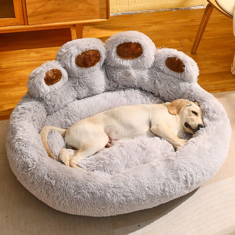 Fleece-lined Dog Bed for Medium to Large Breeds