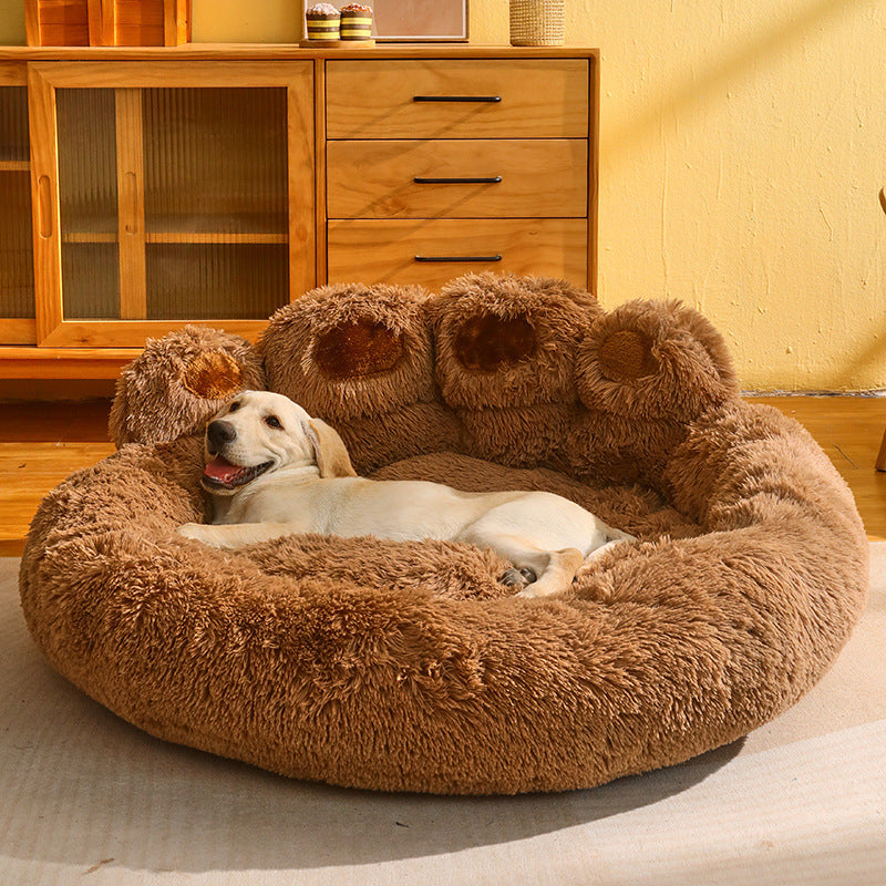 Fleece-lined Dog Bed for Medium to Large Breeds