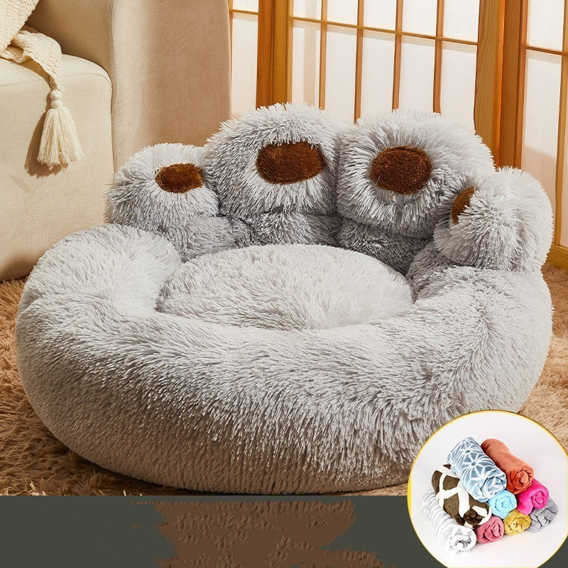 Fleece-lined Dog Bed for Medium to Large Breeds